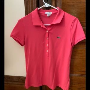 LACOSTE Womens Polo - size 36 Pink